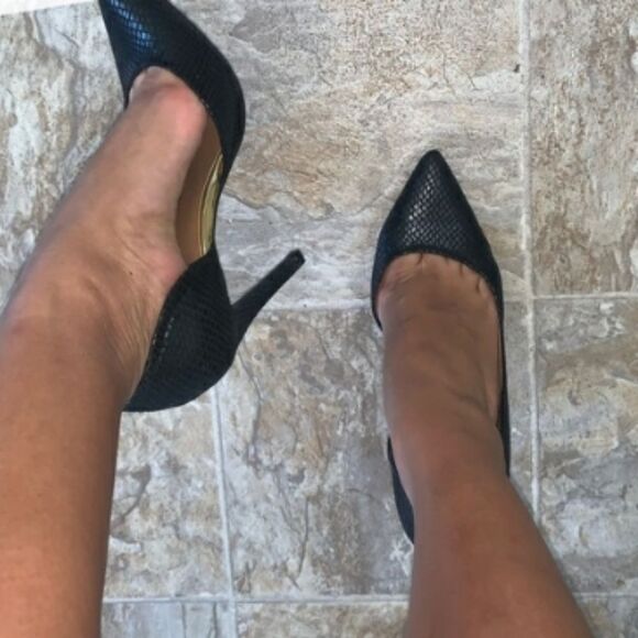 MOSSIMO FAUX SNAKESKIN POINTED TOE D'ORSAY SLIP-ON PUMP - Picture 1 of 15